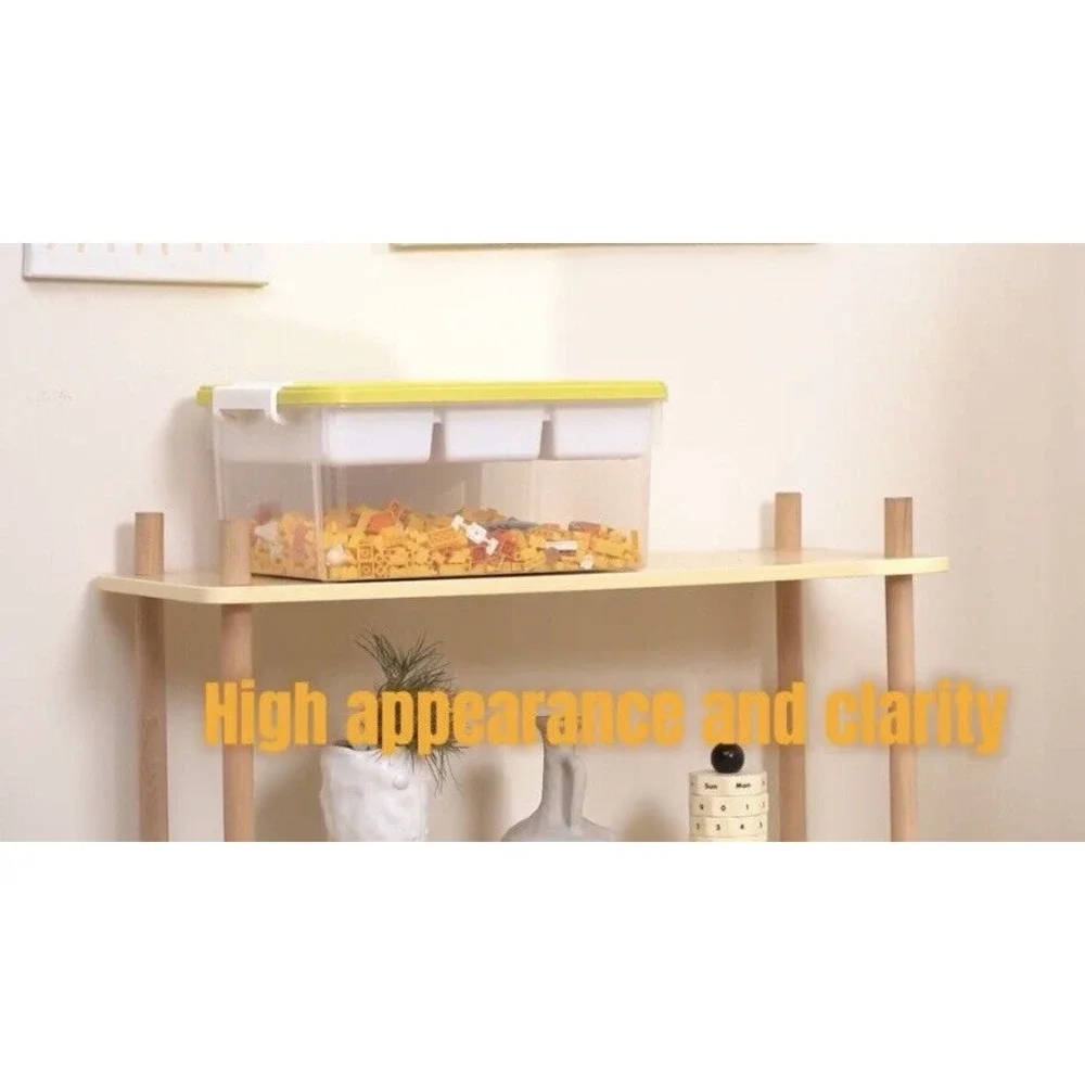 Citylife 17 QT Plastic Storage Box with Building Baseplate 1 Pack-17 QT Yellow